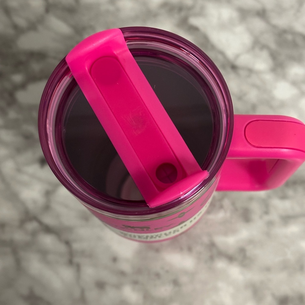 Stanley Hot Pink Travel Quencher Tumbler with Metallic Accents - Picture 3 of 11